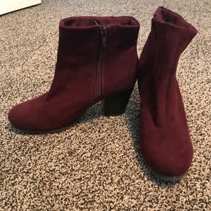 Wine Colored Ankle Booties